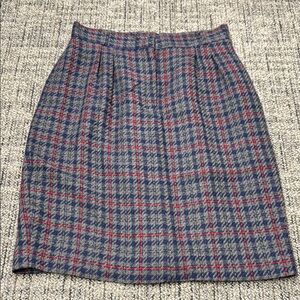 Vintage Saks Fifth Avenue Plaid Blue and Red Women's Pencil Skirt